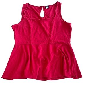Torrid Square Neck Red Peplum Top 2X